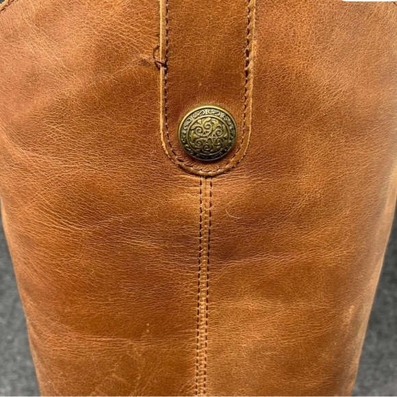 Genuine Leather 1996 Brown Soft Tall Leather Flat Riding Boots SZ 9.5 - Picture 6 of 7